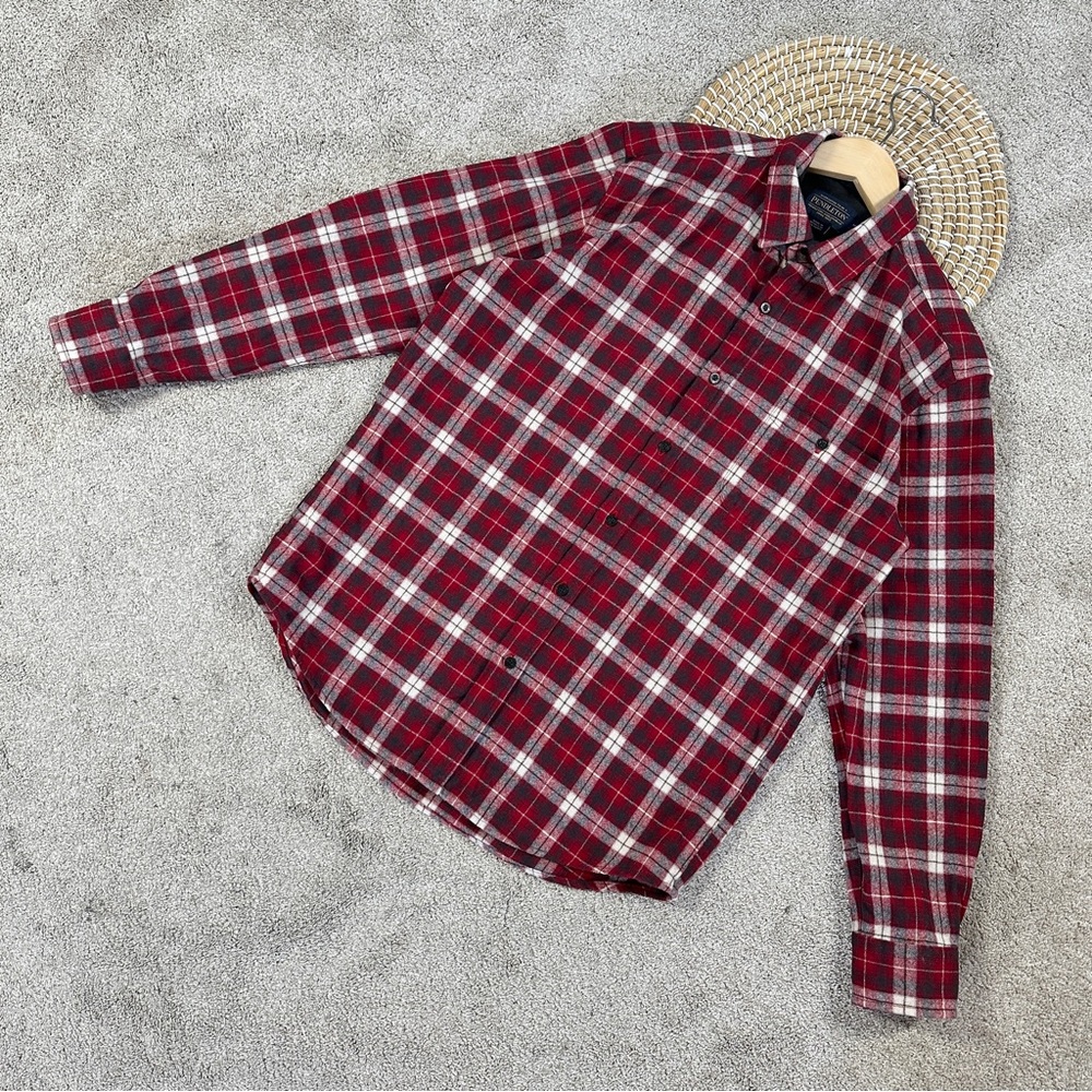 Pendleton Trail Woollen Flannel Button Up Shirt L… - image 2